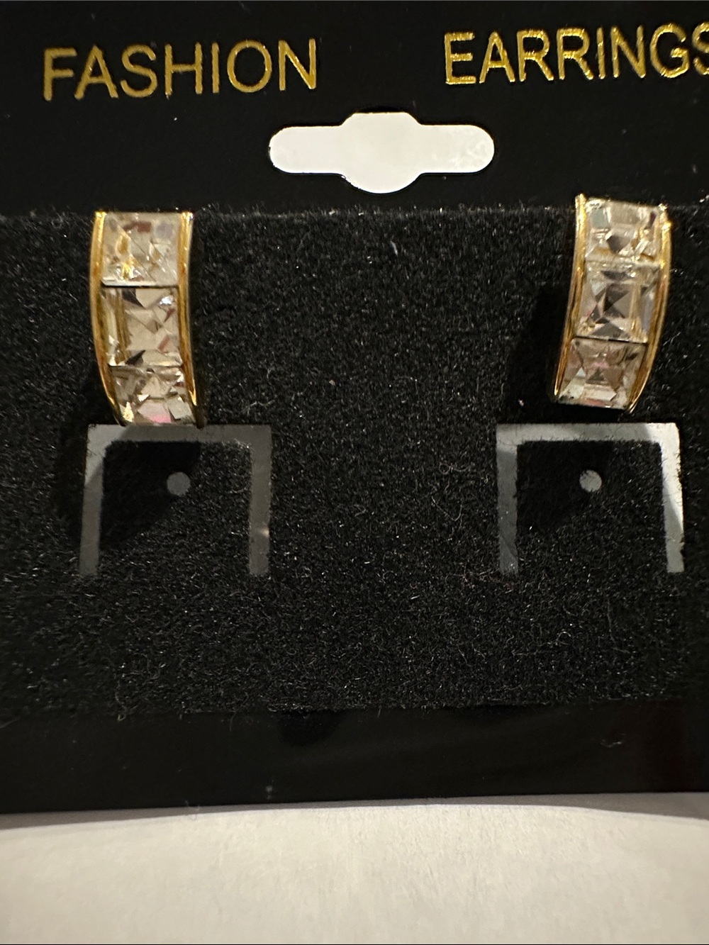 Gold-Tone Crystal Huggie Earrings -